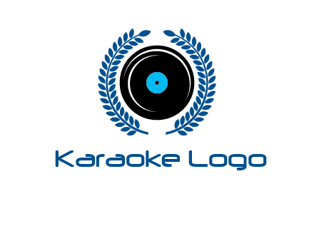 music disk inside laurel wreath logo