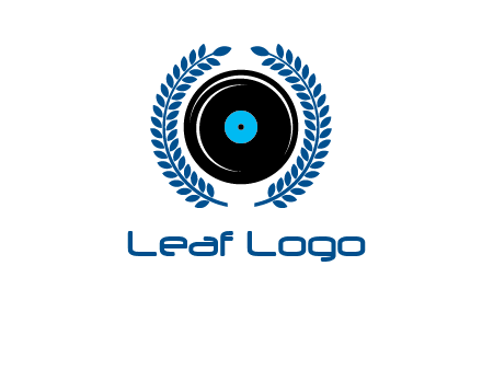 music disk inside laurel wreath logo