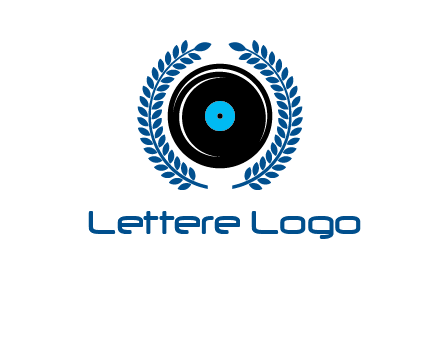 music disk inside laurel wreath logo