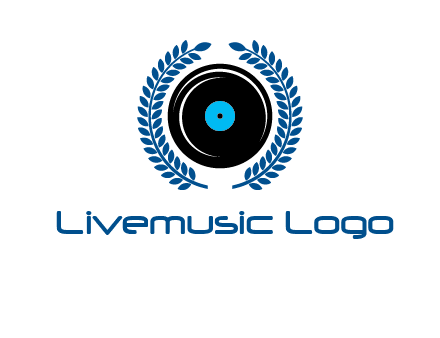 music disk inside laurel wreath logo