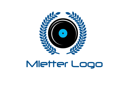 music disk inside laurel wreath logo