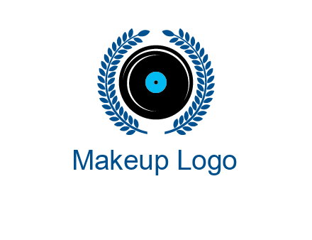 music disk inside laurel wreath logo