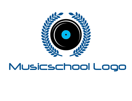 music disk inside laurel wreath logo