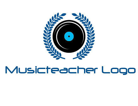 music disk inside laurel wreath logo