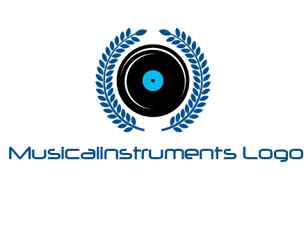 music disk inside laurel wreath logo