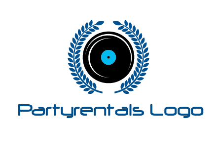 music disk inside laurel wreath logo