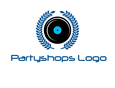 music disk inside laurel wreath logo