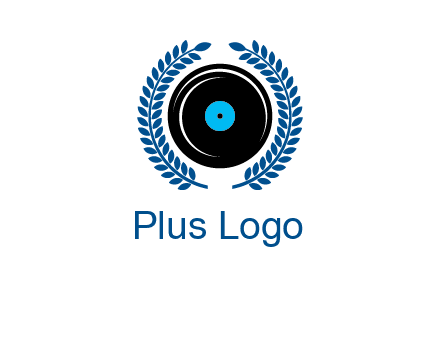 music disk inside laurel wreath logo