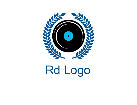 music disk inside laurel wreath logo