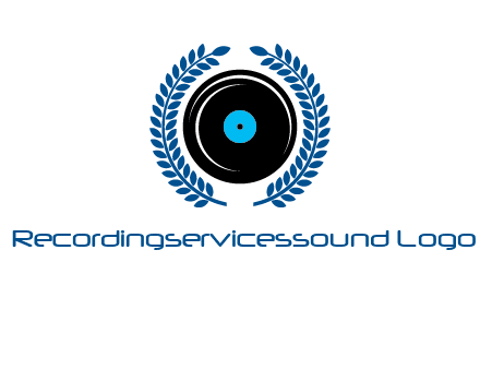 music disk inside laurel wreath logo