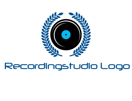 music disk inside laurel wreath logo