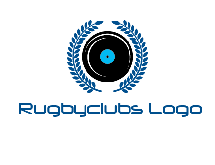 music disk inside laurel wreath logo