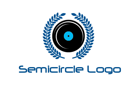 music disk inside laurel wreath logo