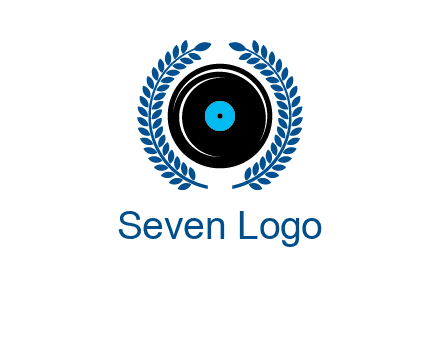 music disk inside laurel wreath logo
