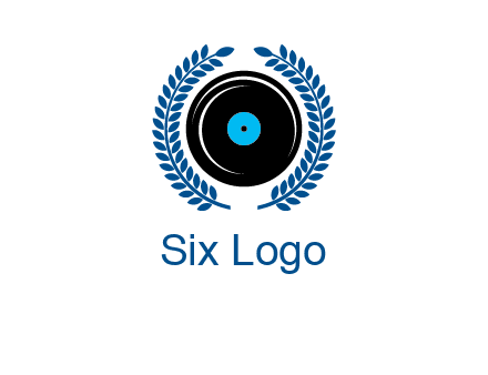 music disk inside laurel wreath logo