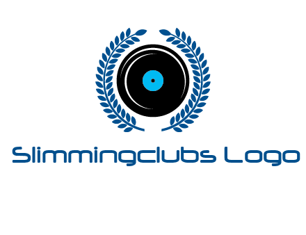 music disk inside laurel wreath logo