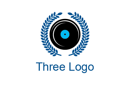 music disk inside laurel wreath logo