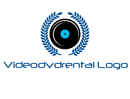 music disk inside laurel wreath logo