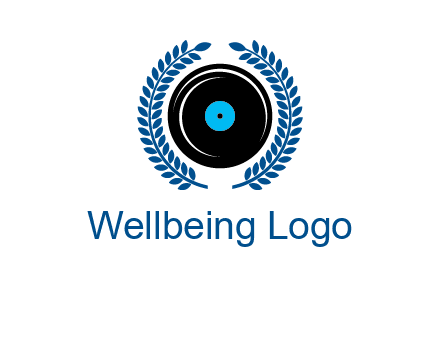 music disk inside laurel wreath logo