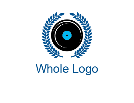 music disk inside laurel wreath logo
