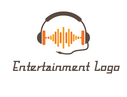 music waves between headphone logo