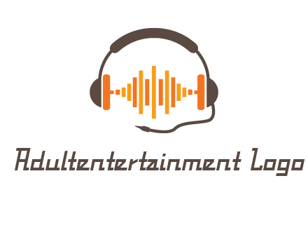music waves between headphone logo