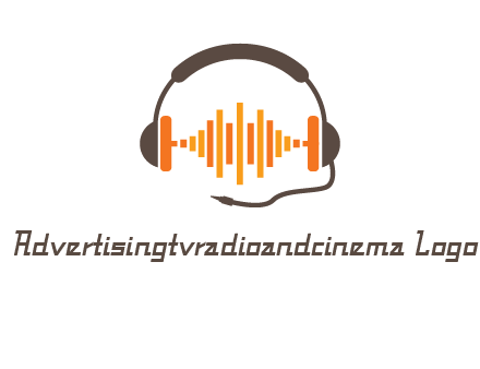 music waves between headphone logo