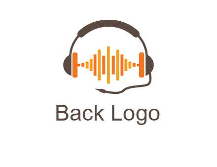 music waves between headphone logo