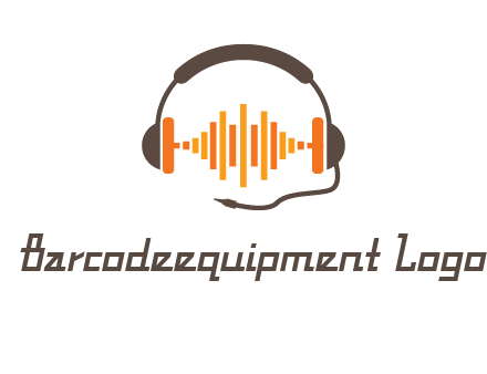 music waves between headphone logo