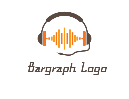 music waves between headphone logo