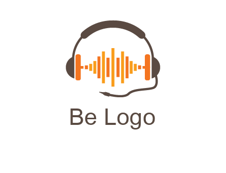 music waves between headphone logo