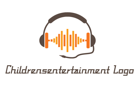 music waves between headphone logo
