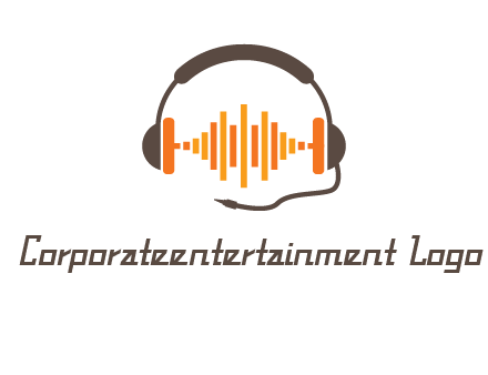 music waves between headphone logo