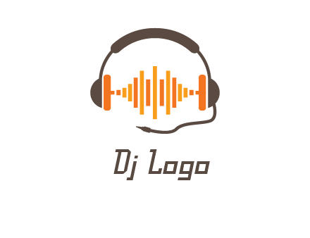 music waves between headphone logo