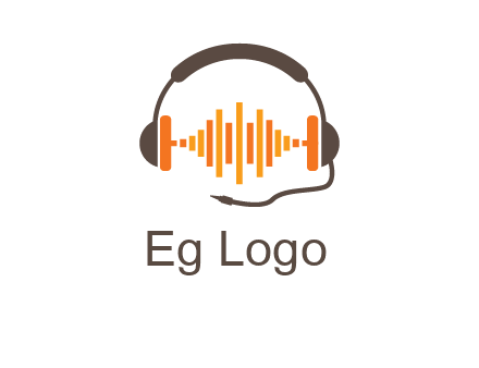 music waves between headphone logo