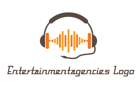 music waves between headphone logo
