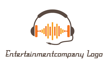 music waves between headphone logo