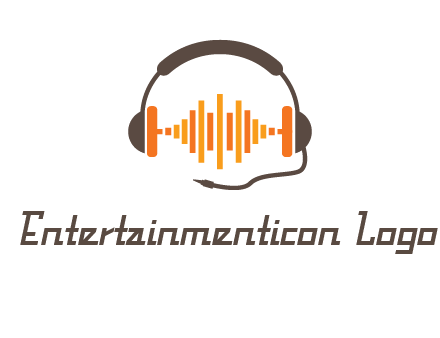 music waves between headphone logo