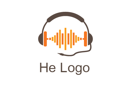 music waves between headphone logo
