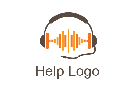 music waves between headphone logo
