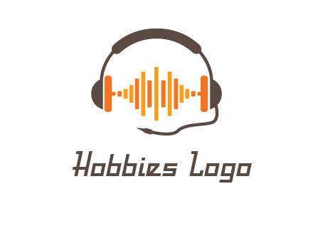music waves between headphone logo