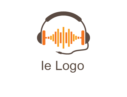 music waves between headphone logo