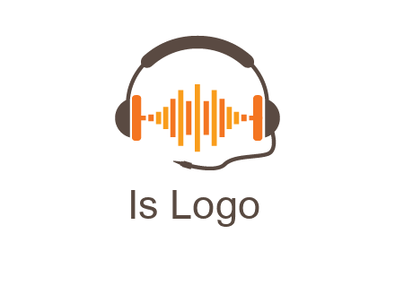 music waves between headphone logo