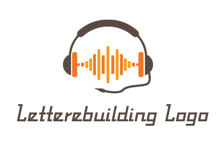 music waves between headphone logo
