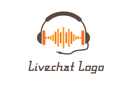 music waves between headphone logo