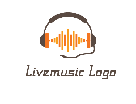 music waves between headphone logo