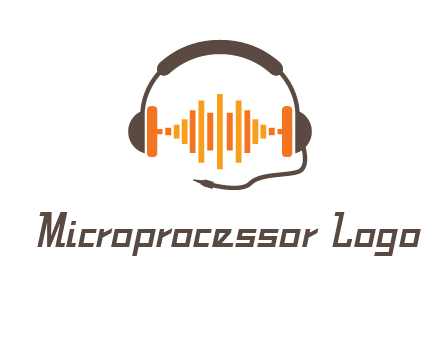 music waves between headphone logo