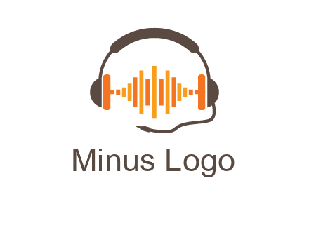 music waves between headphone logo