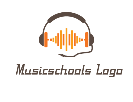 music waves between headphone logo