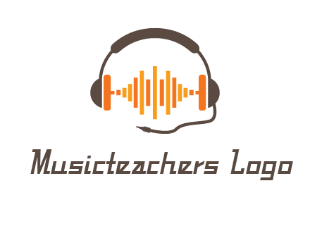 music waves between headphone logo